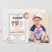 Honkbal 2e Verjaardag  Rookie Party Kaart (Voorkant)