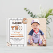 Honkbal 2e Verjaardag  Rookie Party Kaart (Staand voorkant)