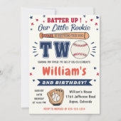 Honkbal 2e verjaardagsfeestje Batter Up Kaart (Voorkant)