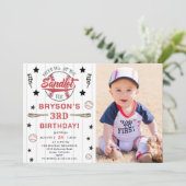 Honkbal 3e Verjaardag  Rookie Party Kaart (Staand voorkant)