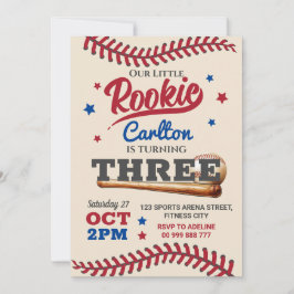 Honkbal 3e verjaardag uitnodiging