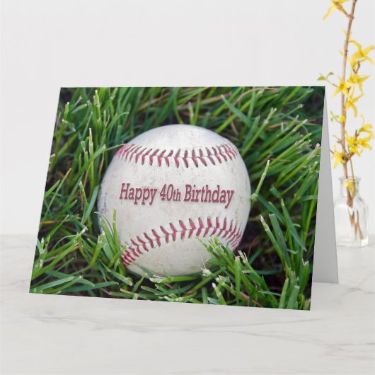 honkbal-40e verjaardag kaart (Gele Bloem)