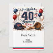 Honkbal 40e verjaardagsfeestje  kaart (Voorkant)