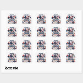 Honkbal 40e verjaardagsfeestje vierkante sticker (Vel)