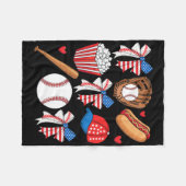 Honkbal 4 juli Coquette Bow Dames Meisjes Base Fleece Deken (Voorkant (Horizontaal))