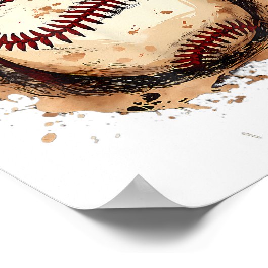 Honkbal 4 juli Mannen USA American Flag Boys Pa Poster (Hoek)