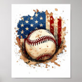 Honkbal 4 juli Mannen USA American Flag Boys Pa Poster (Voorkant)