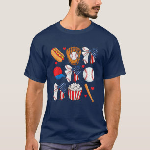 Honkbal 4 juli Patriottische Amerikaanse vlag T-shirt