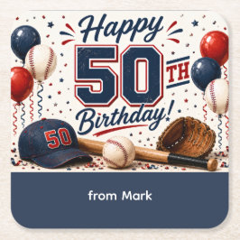 Honkbal 50e verjaardag Dank je Kartonnen Onderzetters