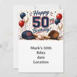 Honkbal 50e verjaardag kaart