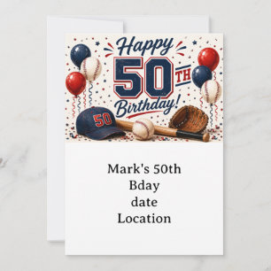 Honkbal 50e verjaardag kaart