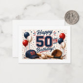 Honkbal 50e verjaardag notitiekaartje (Voorkant / Achterkant in situ)