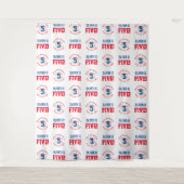 Honkbal 5e verjaardag jongens | Achtergrond stap h Wandkleed (Voorkant)