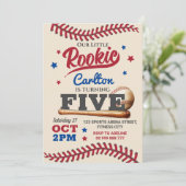 Honkbal 5e Vijf Verjaardag Uitnodiging (Staand voorkant)