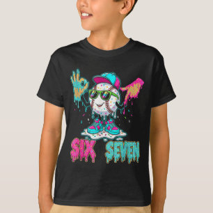 Honkbal 67 Drip Six Seven Hand Gebaren Ijs Me T-shirt