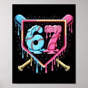 Honkbal 67 Ijs Drip Grappig Zes Zeven Meme Bo Poster