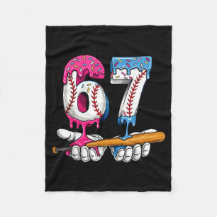 Honkbal 67 IJsdruppel Zes Zeven Jongens Grappig Mi Fleece Deken
