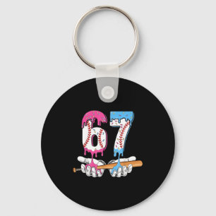 Honkbal 67 IJsdruppel Zes Zeven Jongens Grappig Mi Sleutelhanger