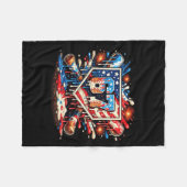 Honkbal 67 Meme 4 juli Drip Ijs Aamerican Fleece Deken (Voorkant (Horizontaal))