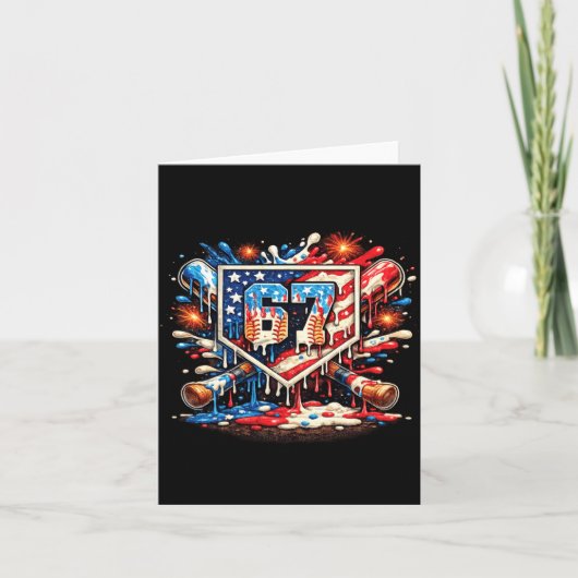 Honkbal 67 Meme 4 juli Drip Ijs Aamerican Kaart (Voorkant)