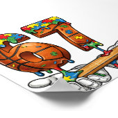 Honkbal 67 Puzzel Drip Zes Zeven Meme Jongens Auti Poster (Hoek)