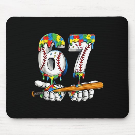 Honkbal 67 puzzel druppel zes zeven meme jongens a muismat (Voorkant)