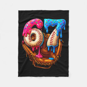Honkbal 67 Zes Zeven Grappig 6 7 Meme Gen Alpha Me Fleece Deken