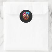 Honkbal 67 Zes Zeven Grappig 6 7 Meme Gen Alpha Me Ronde Sticker (Tas)