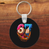 Honkbal 67 Zes Zeven Grappig 6 7 Meme Gen Alpha Me Sleutelhanger (Voorkant)