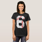 Honkbal 6 Jersey Nummer T Shirt (Voorkant volledig)