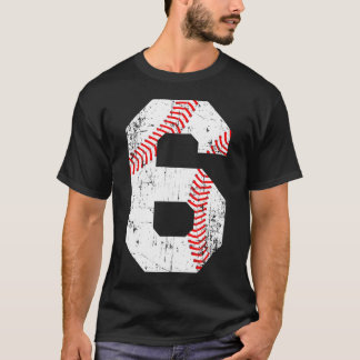 Honkbal 6 Jersey nummer T-shirt