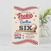 Honkbal 6e verjaardag uitnodiging (Staand voorkant)