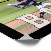 Honkbal 7 Foto Speler Naam en Nummer Poster (Hoek)