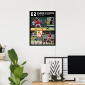 Honkbal 7 Foto Speler Naam en Nummer Poster (Thuiskantoor)