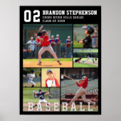 Honkbal 7 Foto Speler Naam en Nummer Poster (Voorkant)