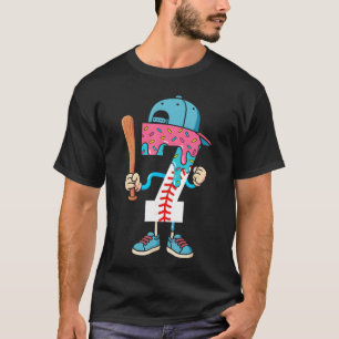 Honkbal 7 Jaar Oude Ijs Drip 7e Verjaardag Bo T-shirt