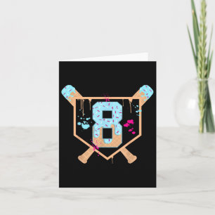 Honkbal 8 Jaar Oude Ice Cream Drip 8e Verjaardag B Kaart