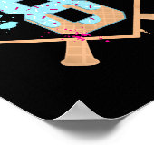 Honkbal 8 Jaar Oude Ice Cream Drip 8e Verjaardag B Poster (Hoek)