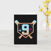 Honkbal 9 jaar oude Ice Cream Drip 9e verjaardag B Kaart (Gele Bloem)