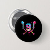 Honkbal 9 Jaar Oude Ijsdruppel 9e Verjaardag Bo Ronde Button 5,7 Cm (Voorkant /achterkant)
