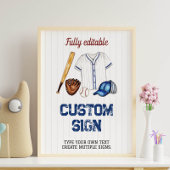 Honkbal Aangepaste Tafel Teken Verjaardagsfeest Poster