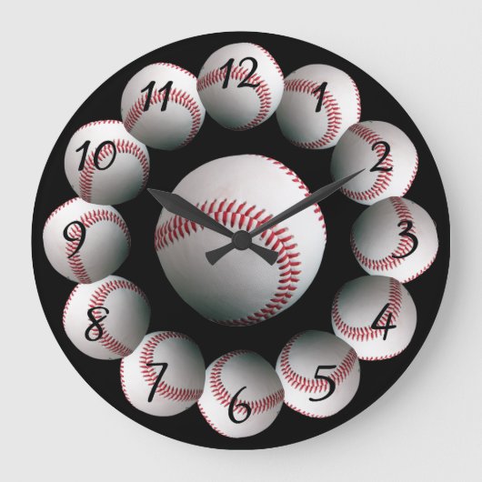 Honkbal achtergrond horloge grote klok (Voorkant)