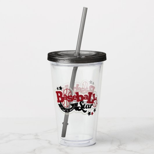 Honkbal Acryl Drinkbeker (Achterkant)