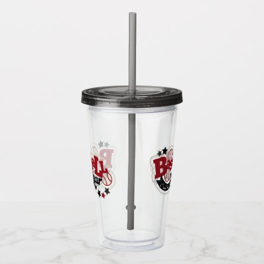 Honkbal Acryl Drinkbeker (Rechts)