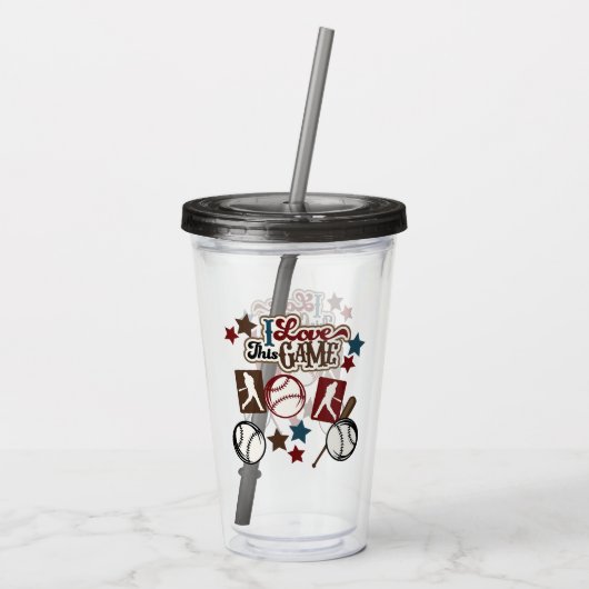 Honkbal Acryl Drinkbeker (Achterkant)