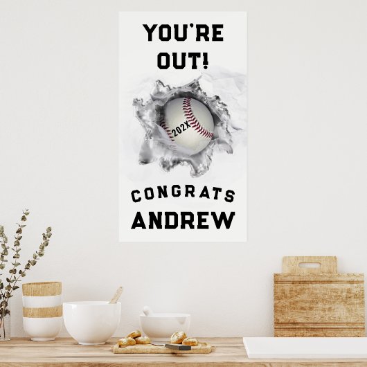 Honkbal Afstuderen 2025 Poster (Keuken)