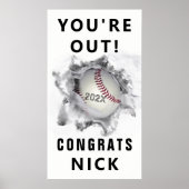 honkbal afstuderen gecongrind poster (Voorkant)