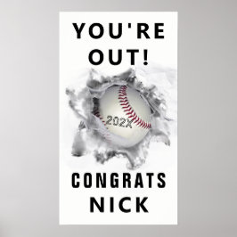 honkbal afstuderen gecongrind poster