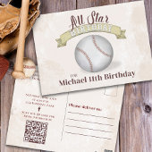 honkbal All Star Simple Birthday Party Briefkaart