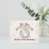  honkbal All Star Simple Birthday Party Uitnodiging Briefkaart (Staand voorkant)